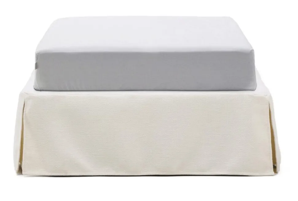 Bed Jaira excl. hoofdbord, Chenille, kleur Wit