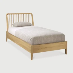 Bed Spindle Geolied Eikenhout, kleur Naturel