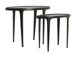 Bijzettafel Arica Set van 2 stuks, kleur Mat Zwart