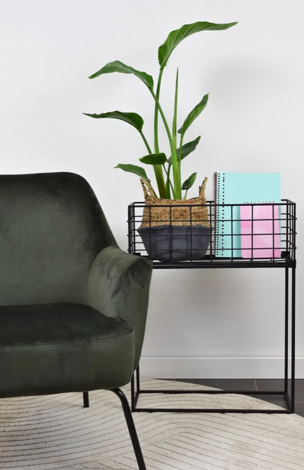 Bijzettafel Atlanta 55 x 20cm, kleur Zwart