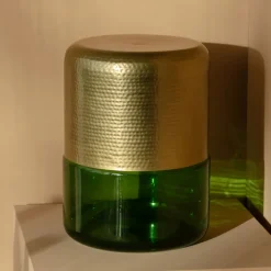 Bijzettafel Cave IJzer en glas, 35cm