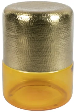 Bijzettafel Cave IJzer en glas, 35cm