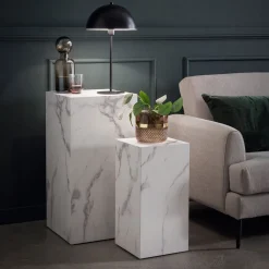 Bijzettafel Christana Set van 2 stuks, Marmerlook