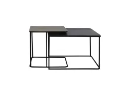 Bijzettafel Lebu Set van 2 stuks, kleur Antiek Koper