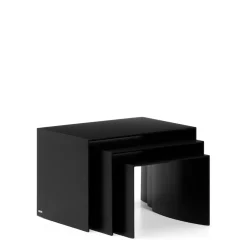 Bijzettafel Litto MDF, Set van 3 stuks, kleur Zwart