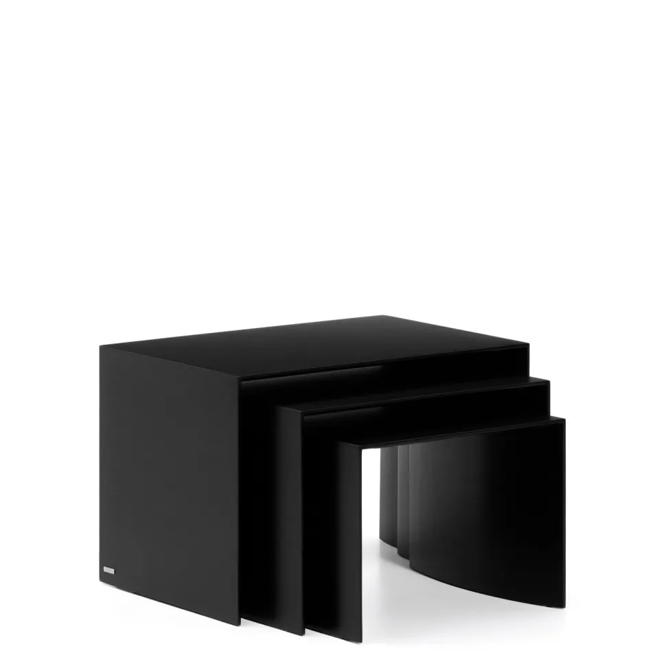 Bijzettafel Litto MDF, Set van 3 stuks, kleur Zwart