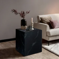 Bijzettafel Marlenne Marmerlook, 45 x 45cm