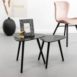 Bijzettafel Nila Set van 2 stuks, kleur Zwart