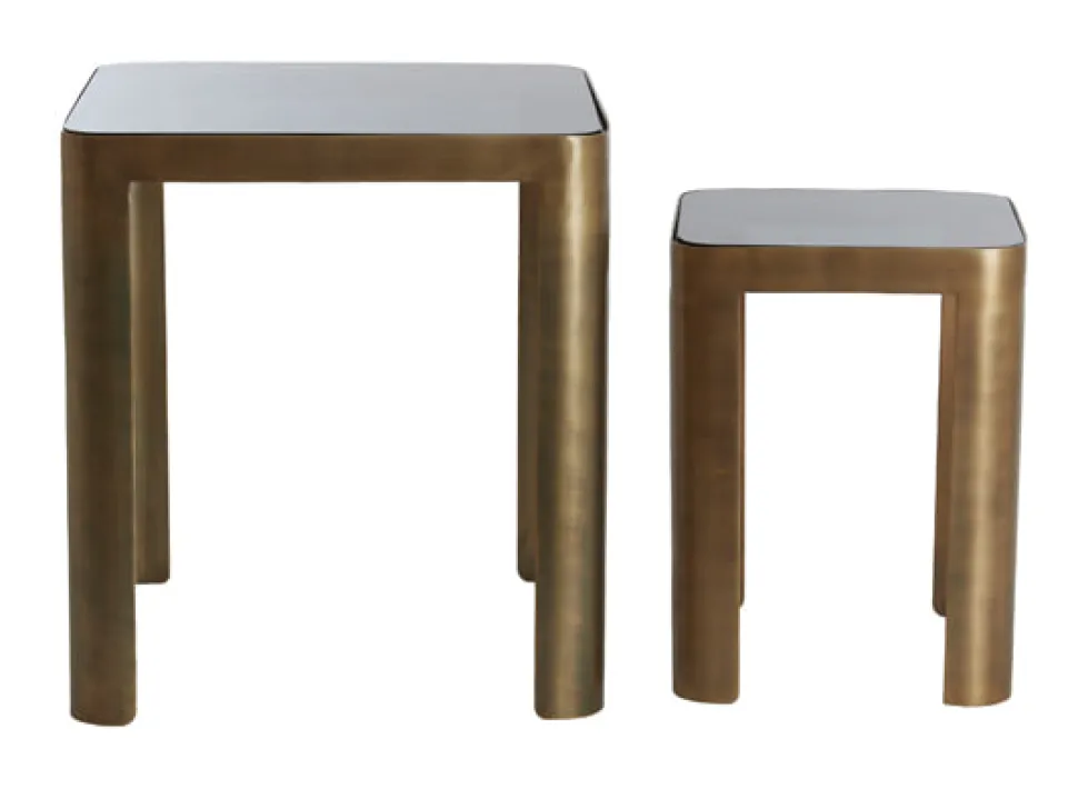 Bijzettafel Oxe Set van 2 stuks, kleur Antiek Brons