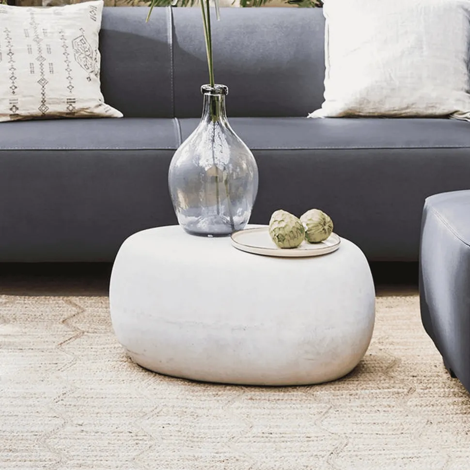 Bijzettafel Pebble Betonlook, 65 x 49cm