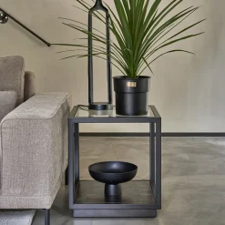 Bijzettafel Roger Mangohout en Glas, 50 x 50cm