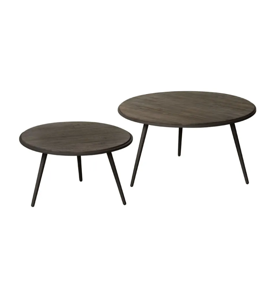 Bijzettafel Rolo Teakhout, Set van 2 stuks, kleur Wine