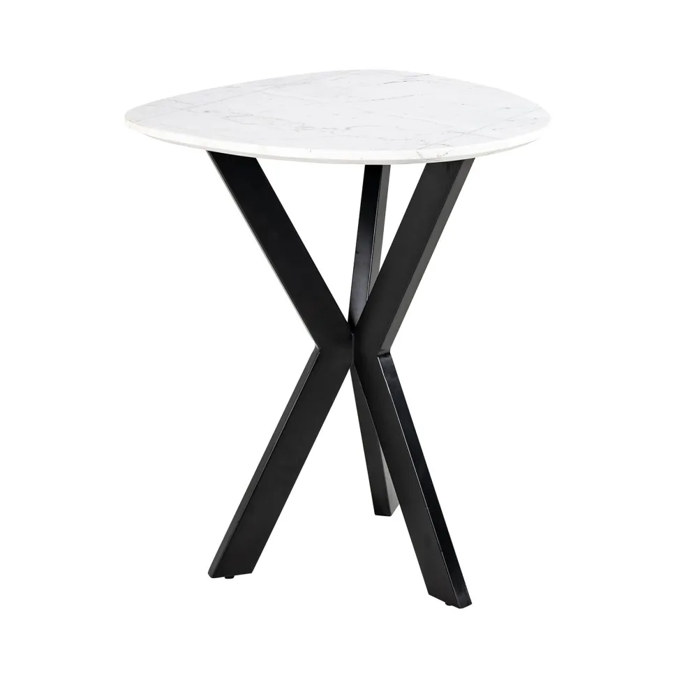 Bijzettafel Trocadero Marmer, 50cm, kleur Wit