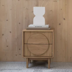 Bijzettafel/Nachtkastje Groove Hout, Met 2 laden