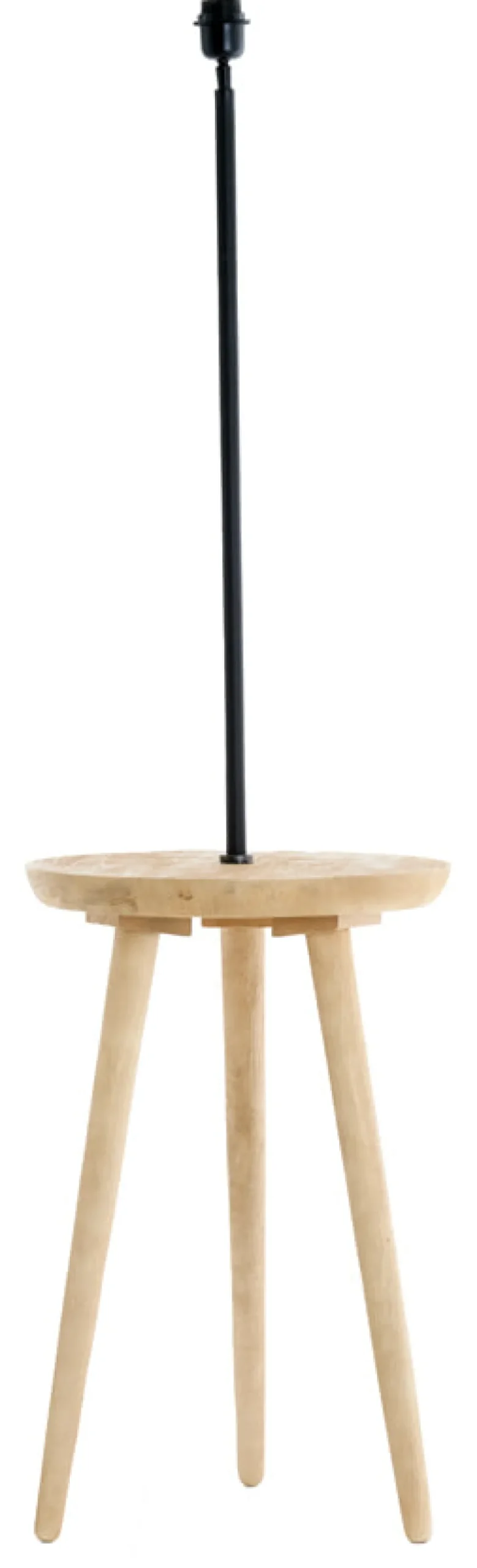 Bijzettafel/Vloerlamp Tolfa 135cm hoog, kleur Naturel (excl. kap)