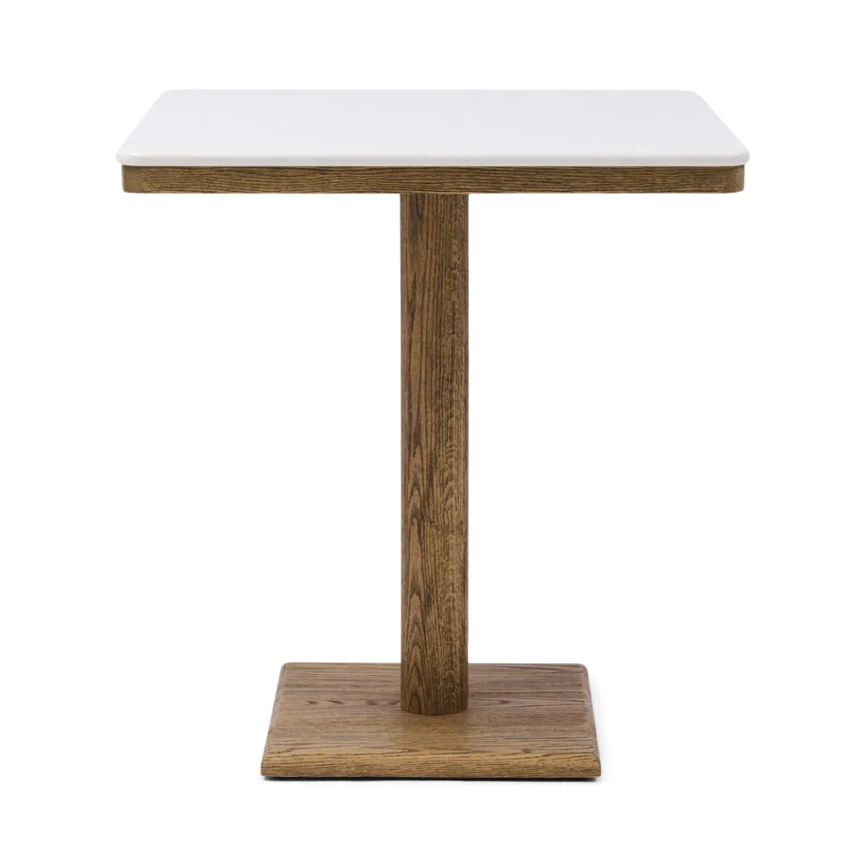 Bistrotafel Amalfi Marmer en eikenhout, 70 x 70cm