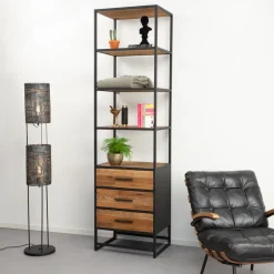 Boekenkast Manilla Teak, 60 x 220cm