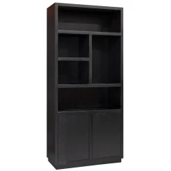 Boekenkast Oakura Eikenhout, kleur Zwart