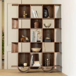 Boekenkast Sinne Mangohout, 180 x 130cm