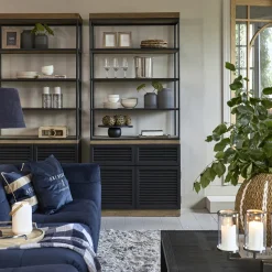 Boekenkast Stanford Eiken- en populierenhout, 226 x 100cm