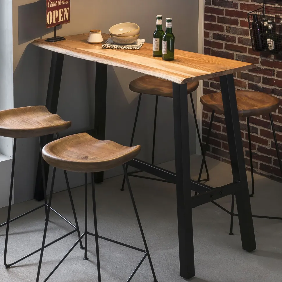 Boomstam Bartafel Eriko Acaciahout, 125 x 51cm, kleur Naturel