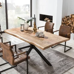 Boomstam Eettafel Rochelle Mangohout, kleur Zwart