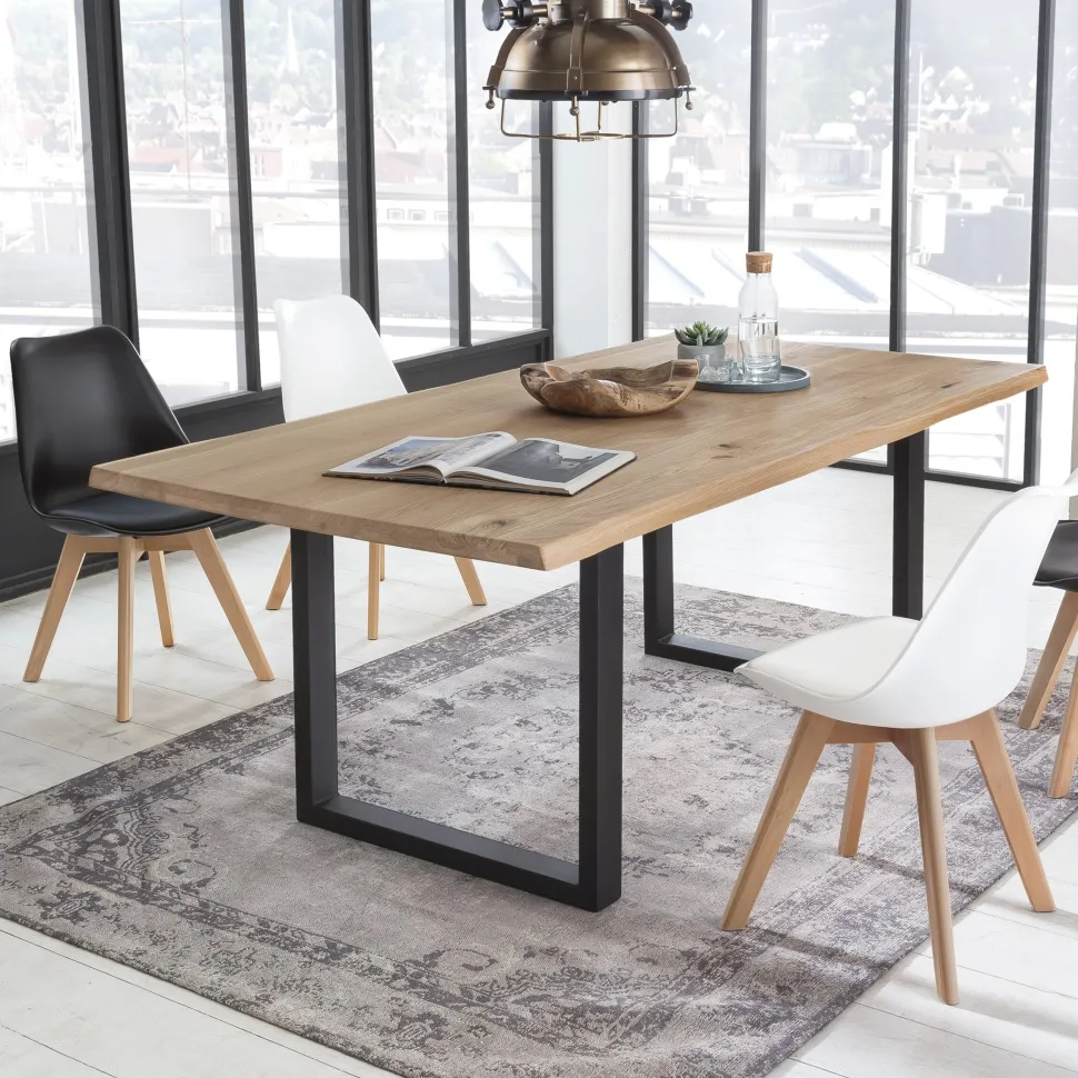 Boomstam Eettafel Serjio Eikenhout, 120 x 80cm