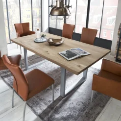 Boomstam Eettafel Serjio Eikenhout, 120 x 80cm