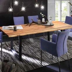 Boomstam Eettafel Tristina Acaciahout, kleur Zwart