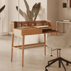 Bureau Araxi Hout en rotan, 105 x 62cm