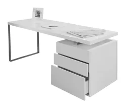 Bureau Pamela Met 3 laden, kleur Hoogglans Wit