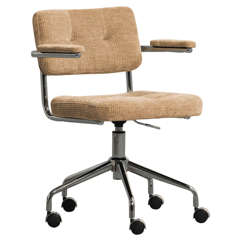Bureaustoel Kova Geweven ribstof, kleur Donker Zand