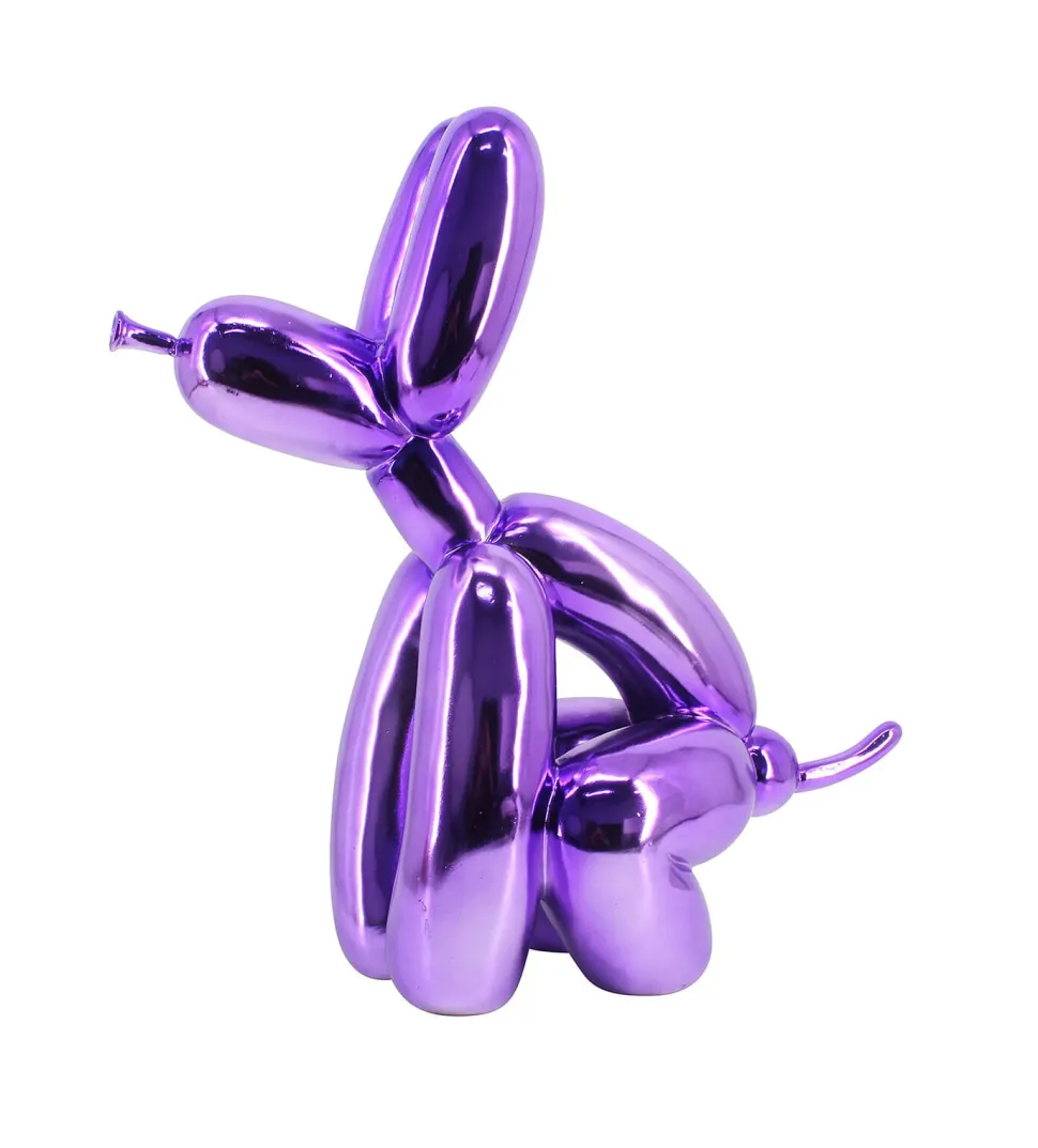 Decoratie Dog 36cm hoog, kleur Paars