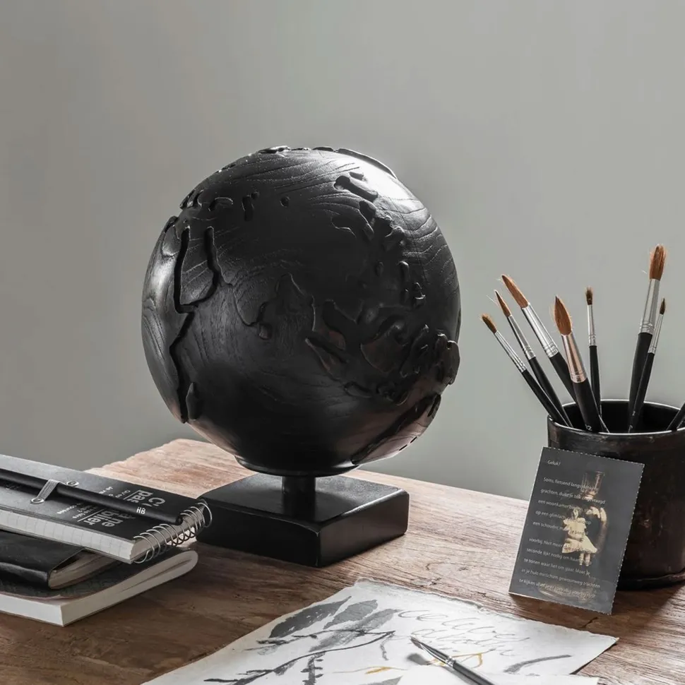 Decoratie Wereldbol Teakhout