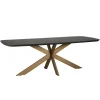 Deens Ovale Eettafel Cambon Eiken en Metaal, kleur Dark Coffee