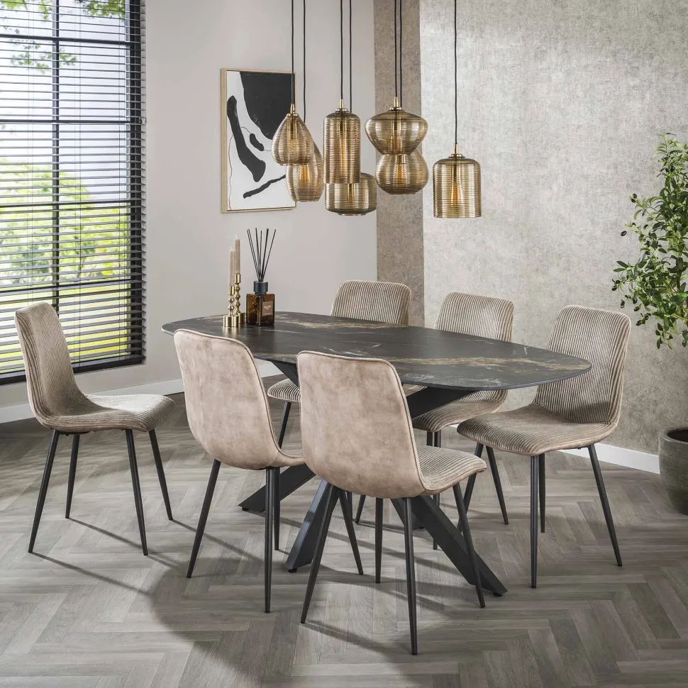 Deens Ovale Eettafel Cherie Keramiek, 180 x 90cm