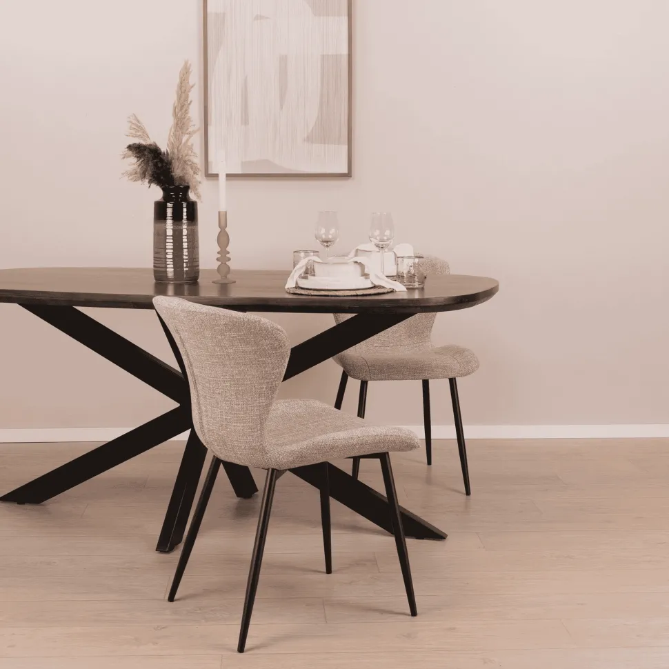 Deens Ovale Eettafel Jesper Mangohout, kleur donkerbruin