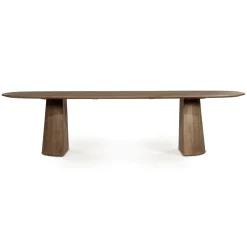 Deens Ovale Eettafel Lune Mangohout, kleur Bruin