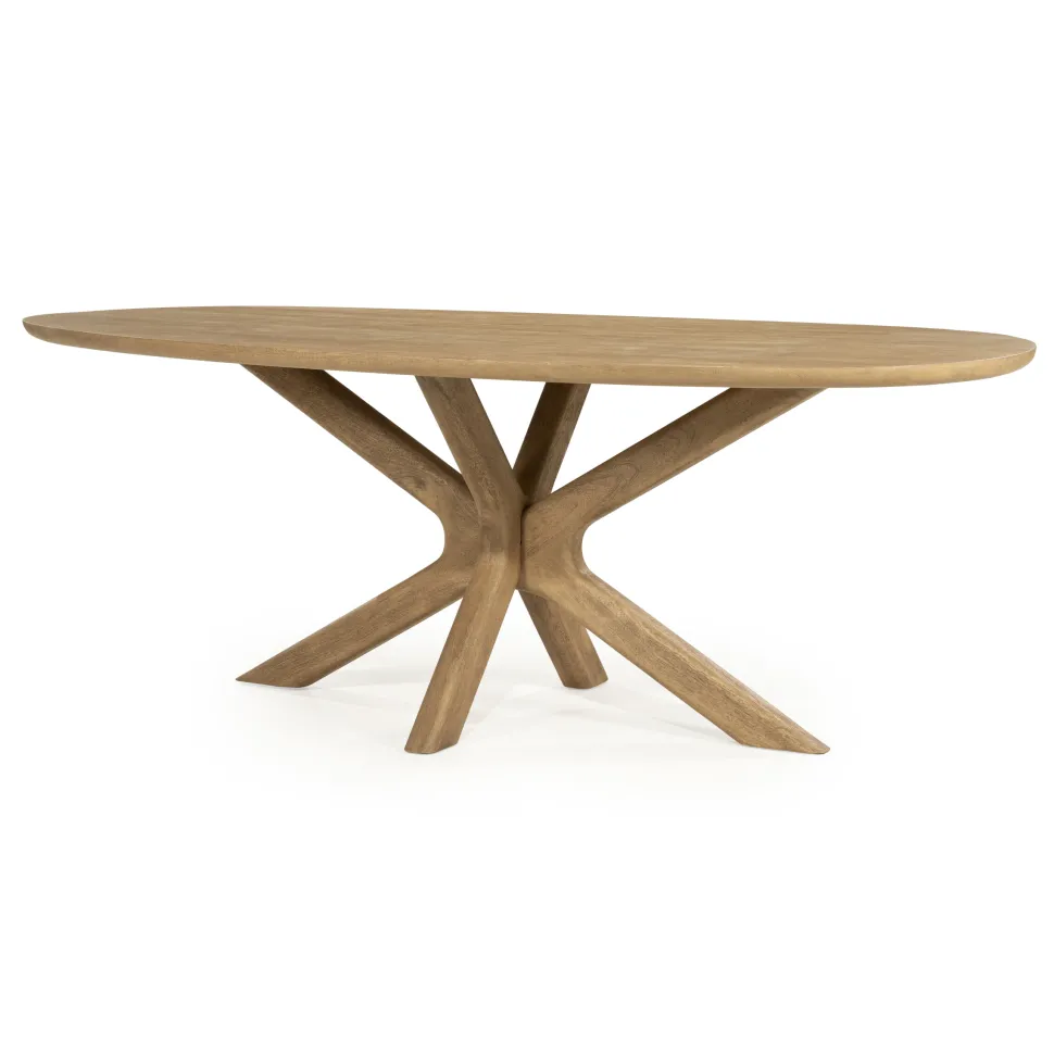 Deens Ovale Eettafel Tycho Mangohout, kleur Naturel