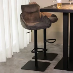 Draaibare Barkruk Beauty kleur Antraciet (zithoogte 56-82cm)