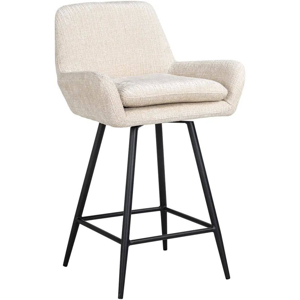 Draaibare Barstoel Linsey Chenille (zithoogte 68cm)
