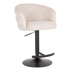 Draaibare Barstoel Nikki Bouclé, kleur Crème (zithoogte 61-86cm)