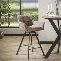 Draaibare Barstoel Thandie Rich stof (zithoogte 69cm)