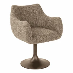 Draaibare Eetkamerstoel Aldo Tweed stof, kleur Bruin