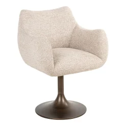 Draaibare Eetkamerstoel Aldo Linear stof, kleur Naturel