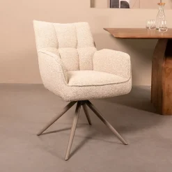Draaibare Eetkamerstoel Amalfi Bouclé