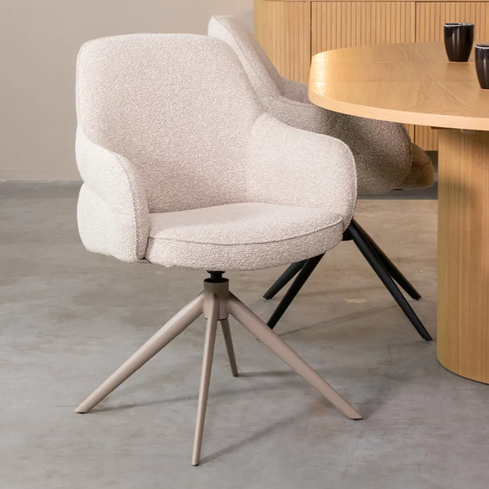 Draaibare Eetkamerstoel Bern Bouclé