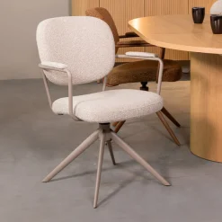 Draaibare Eetkamerstoel Basel Bouclé