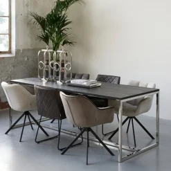 Draaibare Eetkamerstoel Carnaby Velvet III, kleur Antraciet