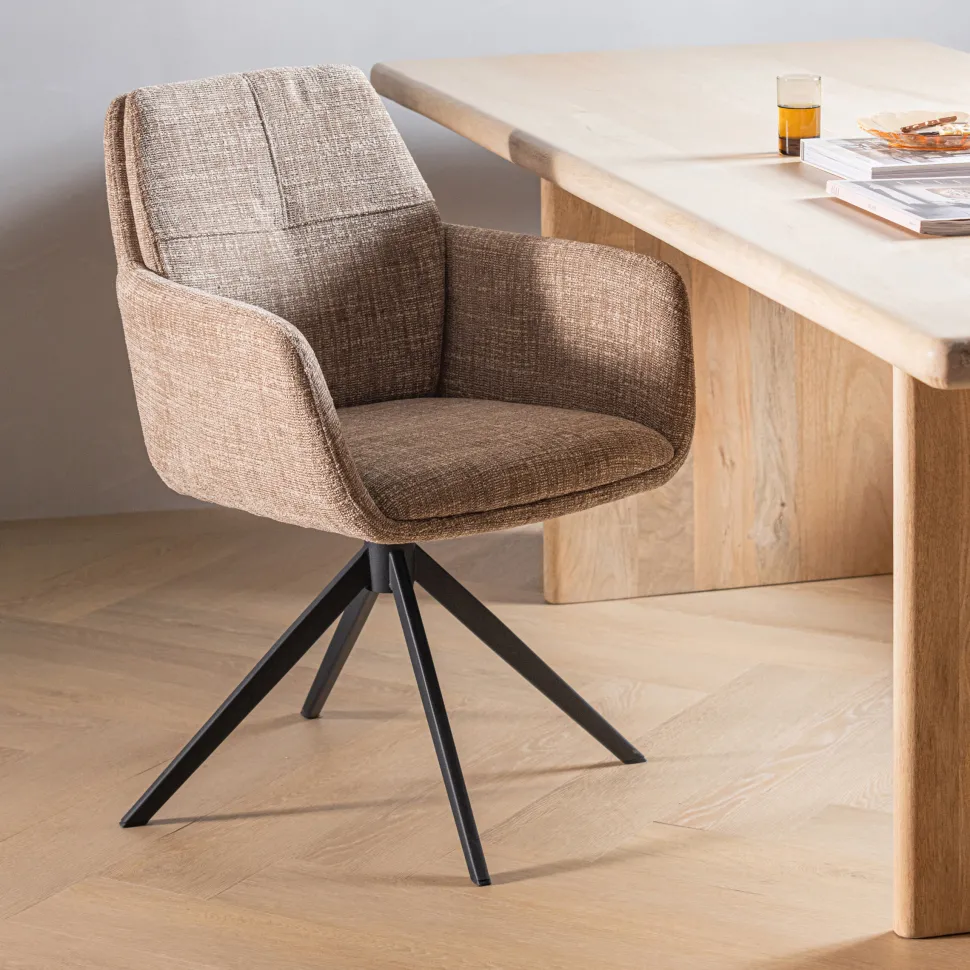 Draaibare Eetkamerstoel Grant Melange stof